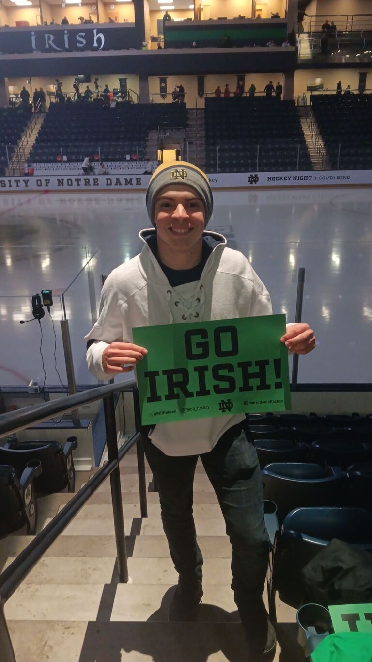 A Notre Dame hockey game.