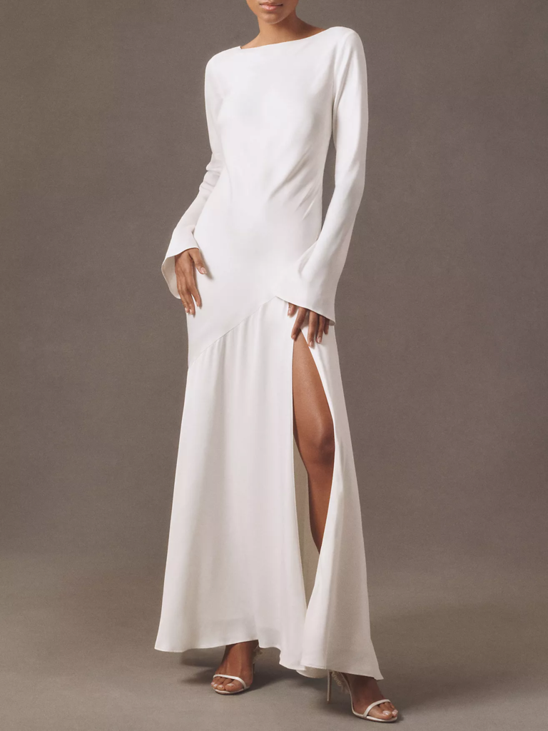 BHLDN side slit maxi wedding dress