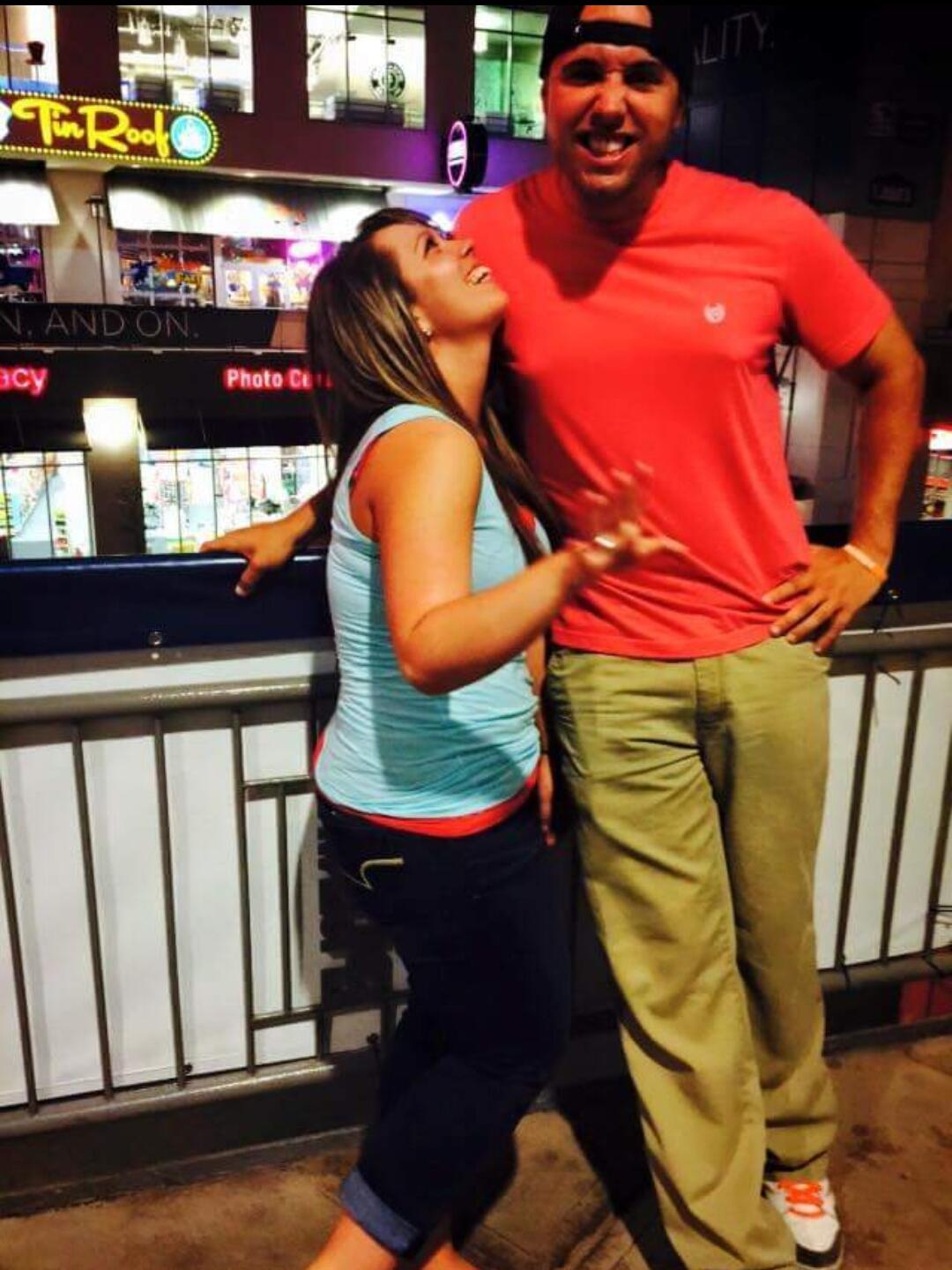 Our very first picture together, Tiffany lovessss these orange shoes.