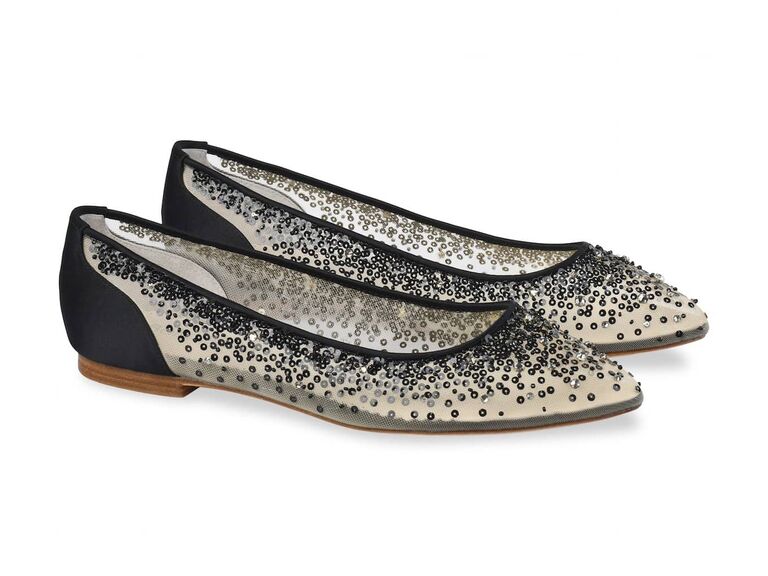 Black dress store flats for wedding