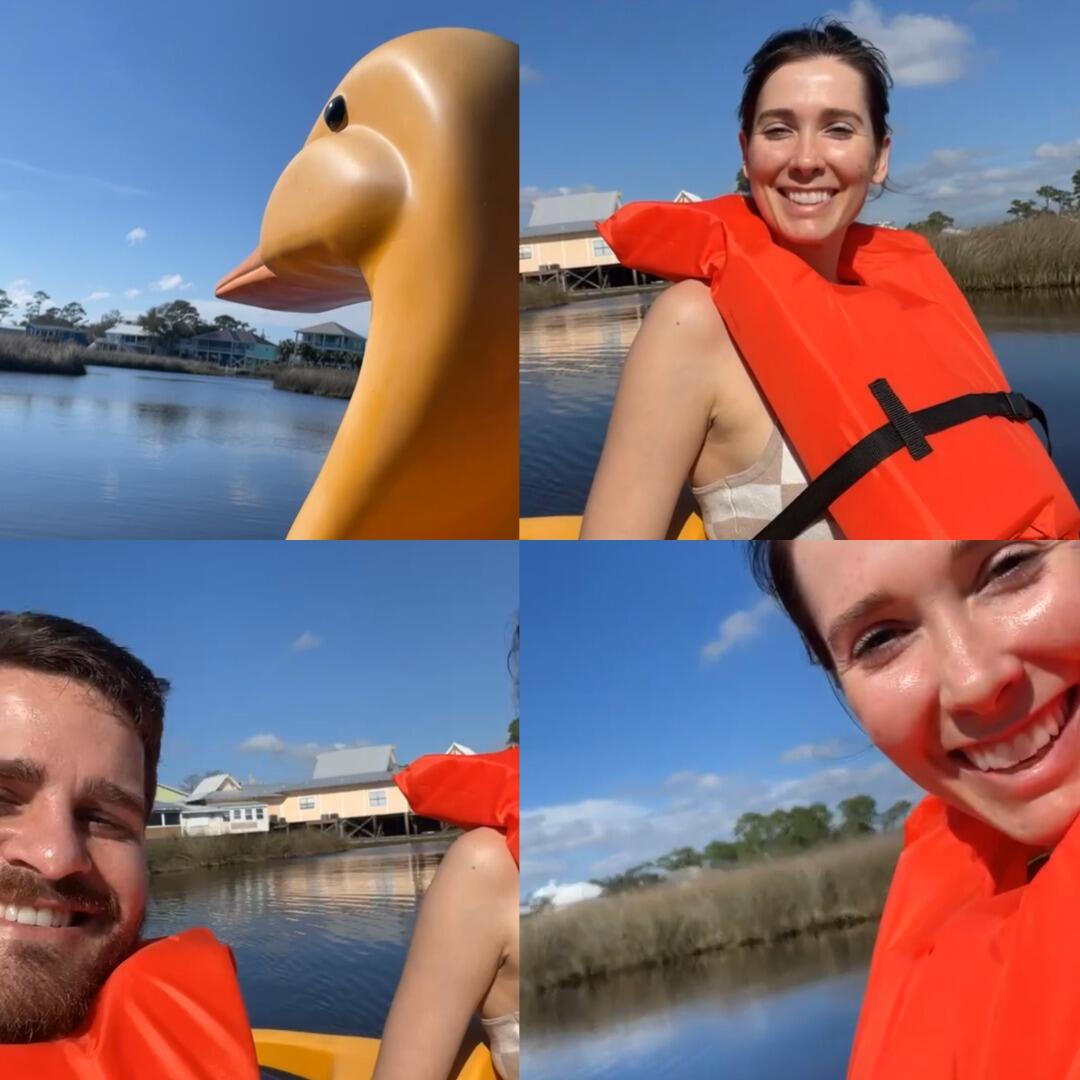 This one time, Sarah and Ben rode on a pedal boat that was shaped like a duck... Ben had been asking to do it for months.