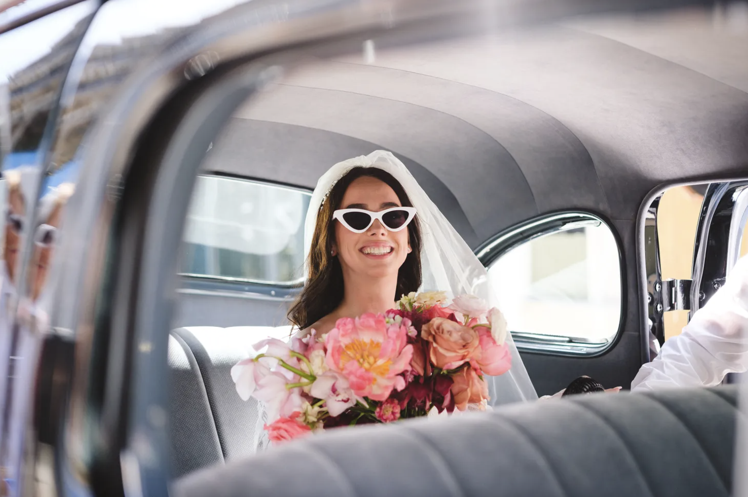 Bride smiling on her wedding day