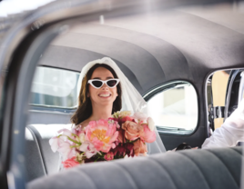 Bride smiling on her wedding day