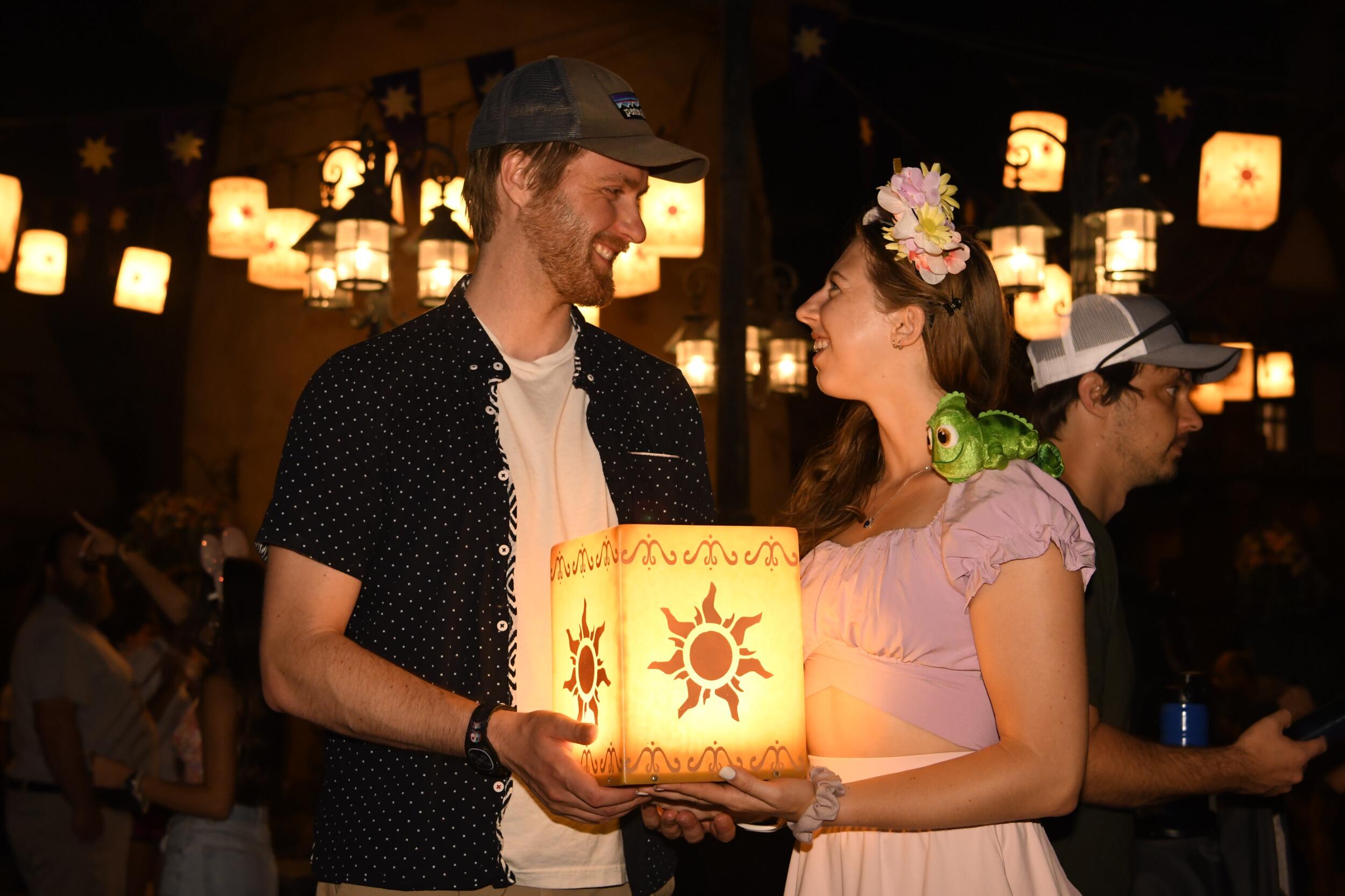 Living our Tangled dreams as Rapunzel and Flynn at Magic Kingdom