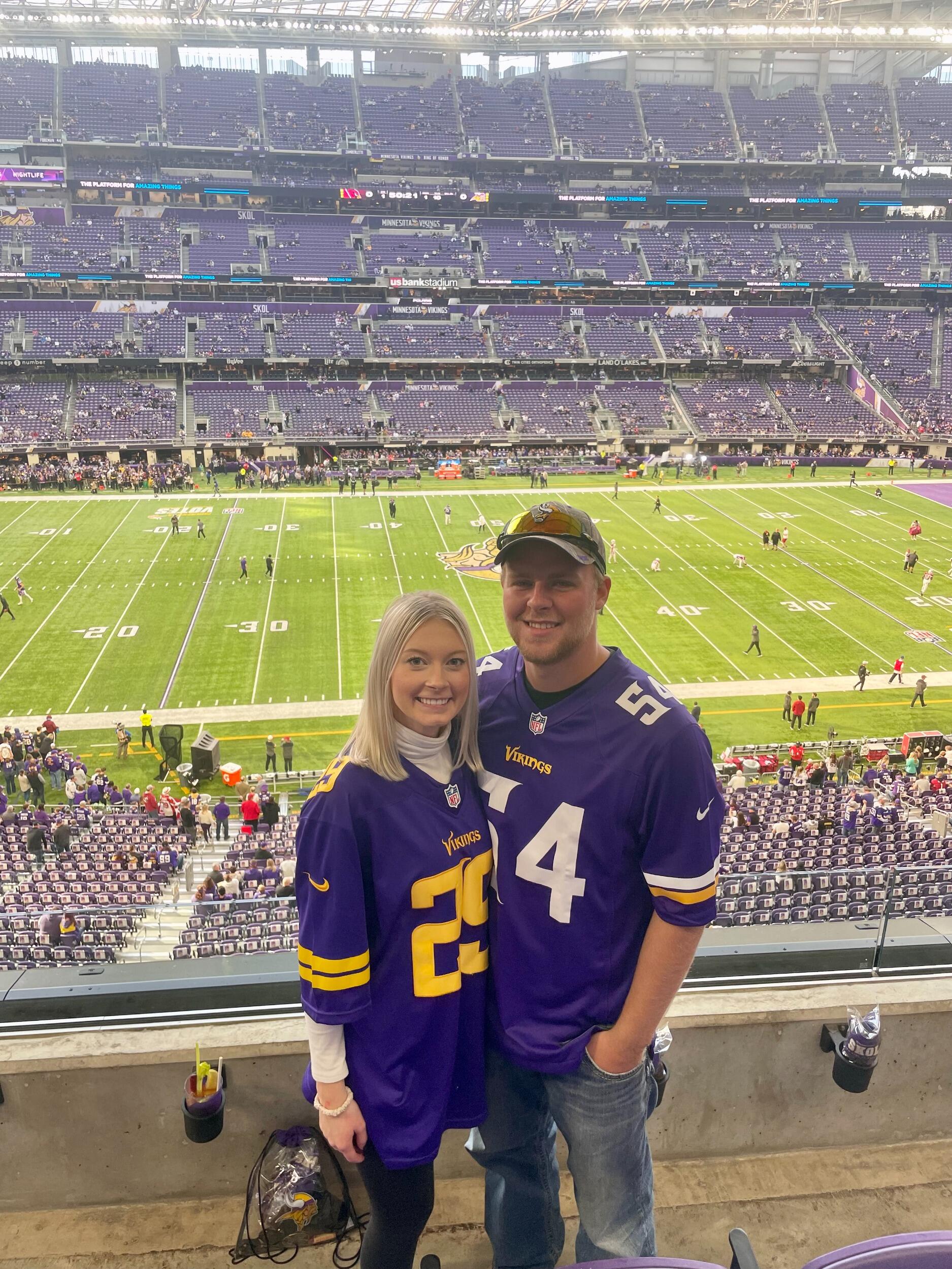 We love spending time at the Vikings game! SKOL!!