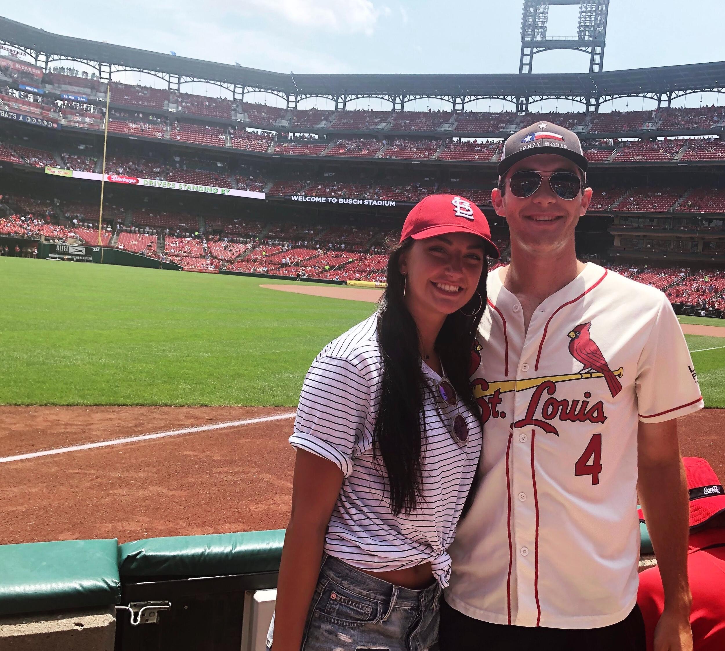 Parker's first visit to St. Louis, after shaving off all the blonde hair