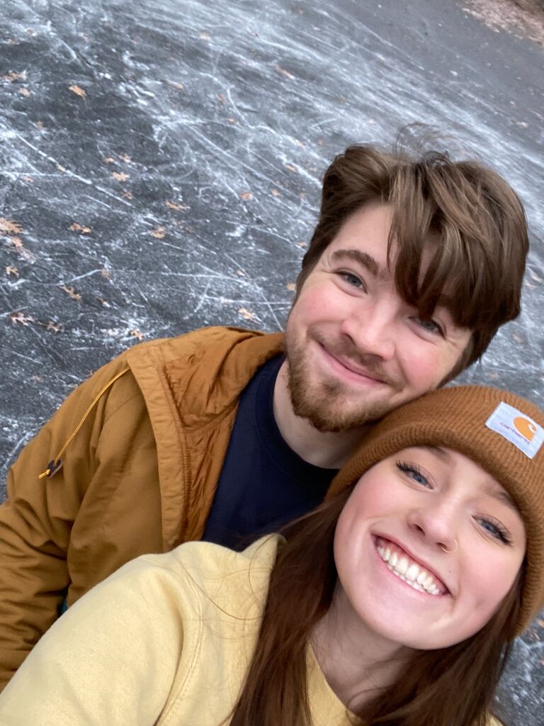 Ice Skating on the back pond.