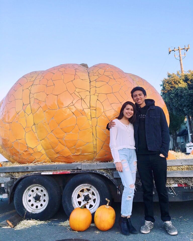 We went to the Half Moon Bay Pumpkin Festival for our first date.