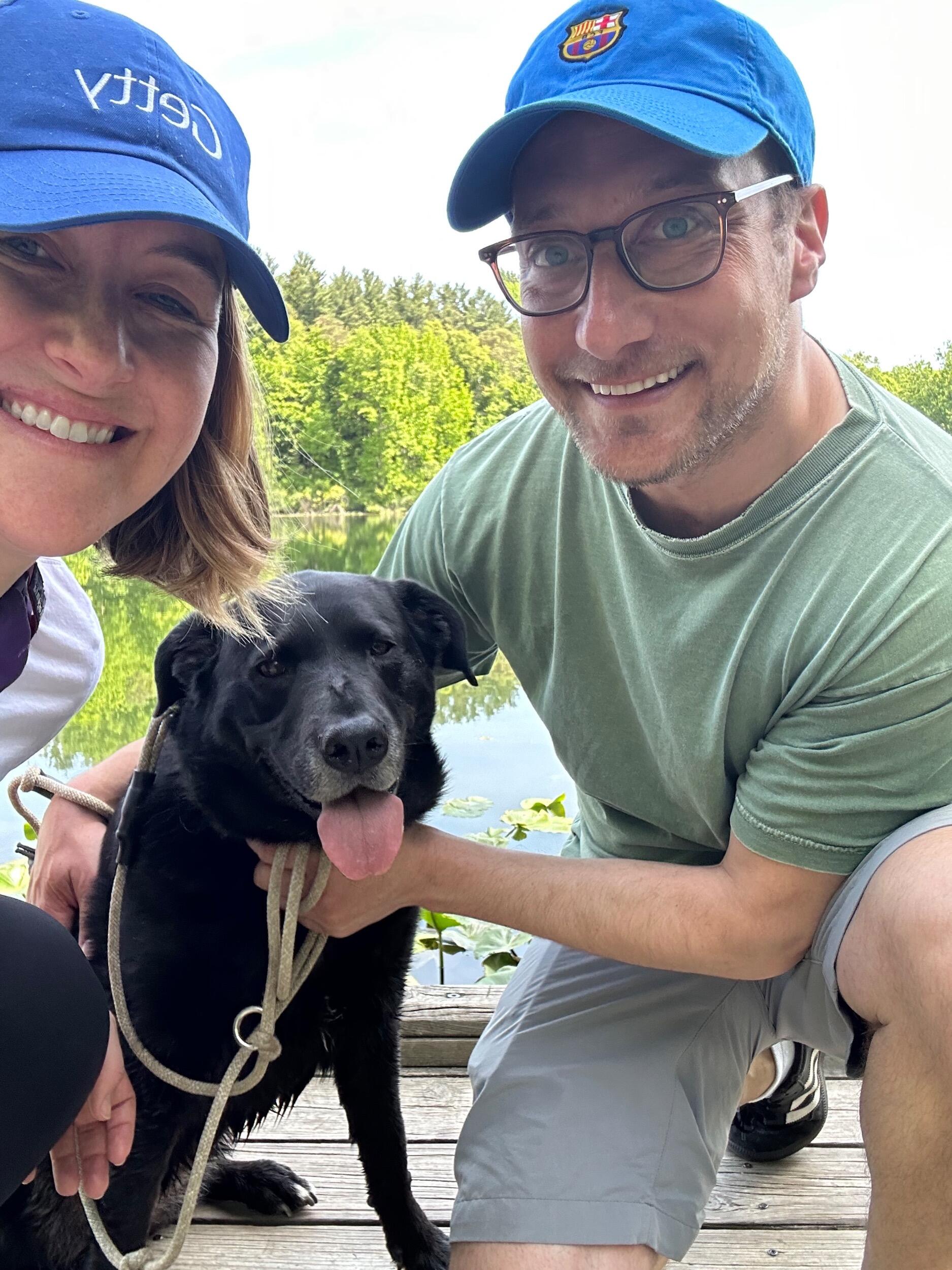 Family walk in the woods.