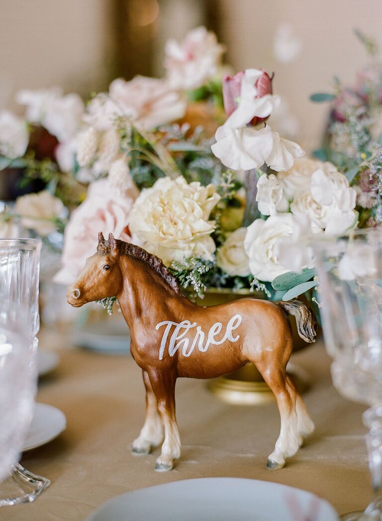 Model horse as table number