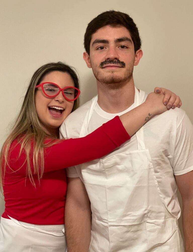 Our first Halloween together! We dressed as Bob and Linda from Bob's Burgers and danced the night away for Hannah's 24th birthday.