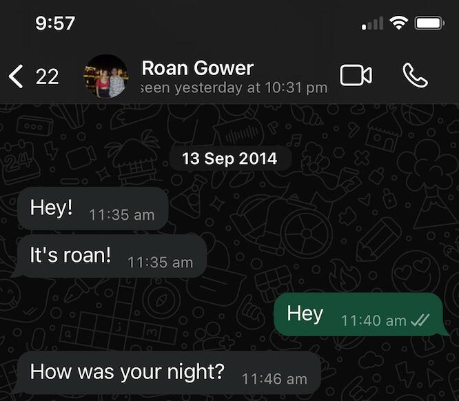 The next day Roan took to Whatsapp armed with his best rizz 
