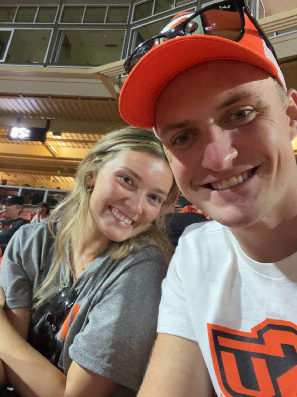 First ever photo! At an Oklahoma State baseball game with Bob!