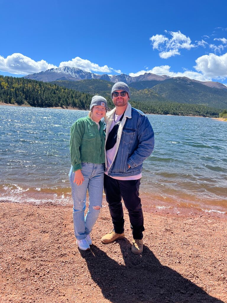 Both of our first times to Colorado. Here we are at the bottom of Pike's Peak, stay tuned for what awaits at the top...