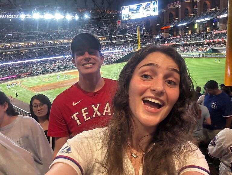 Texas Rangers game with Matt's family.