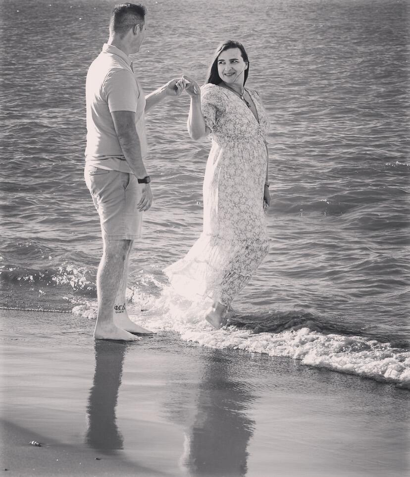 Engagement photos at the beach in Vermilion. 