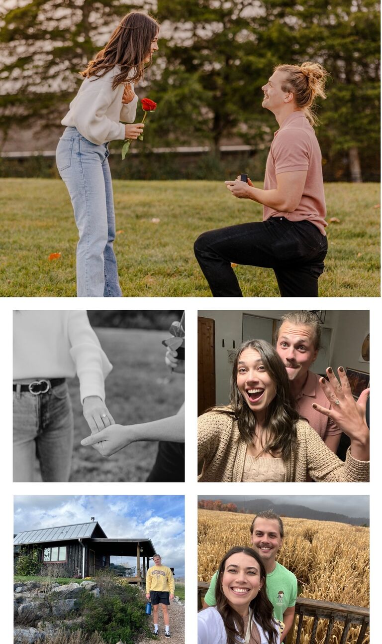 On a special weekend trip back to Harrisonburg, VA, Michael took Mackenzie to their favorite sunset watching spot on EMU hill where he asked her to marry him. She said YES! 