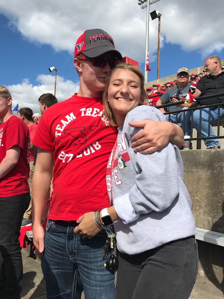Living that college life spending every weekend visiting each other (Erika at YSU & Collin at OSU-ATI)