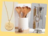 Collage of three five year anniversary gift ideas