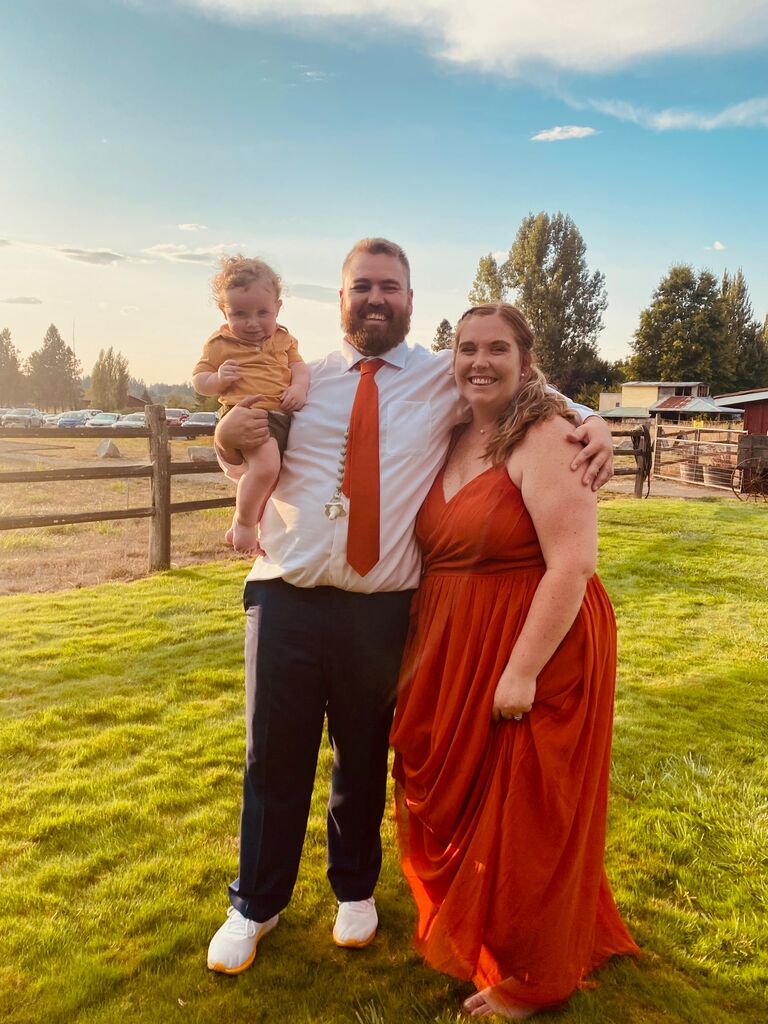 A family of 3 at our friends' wedding!