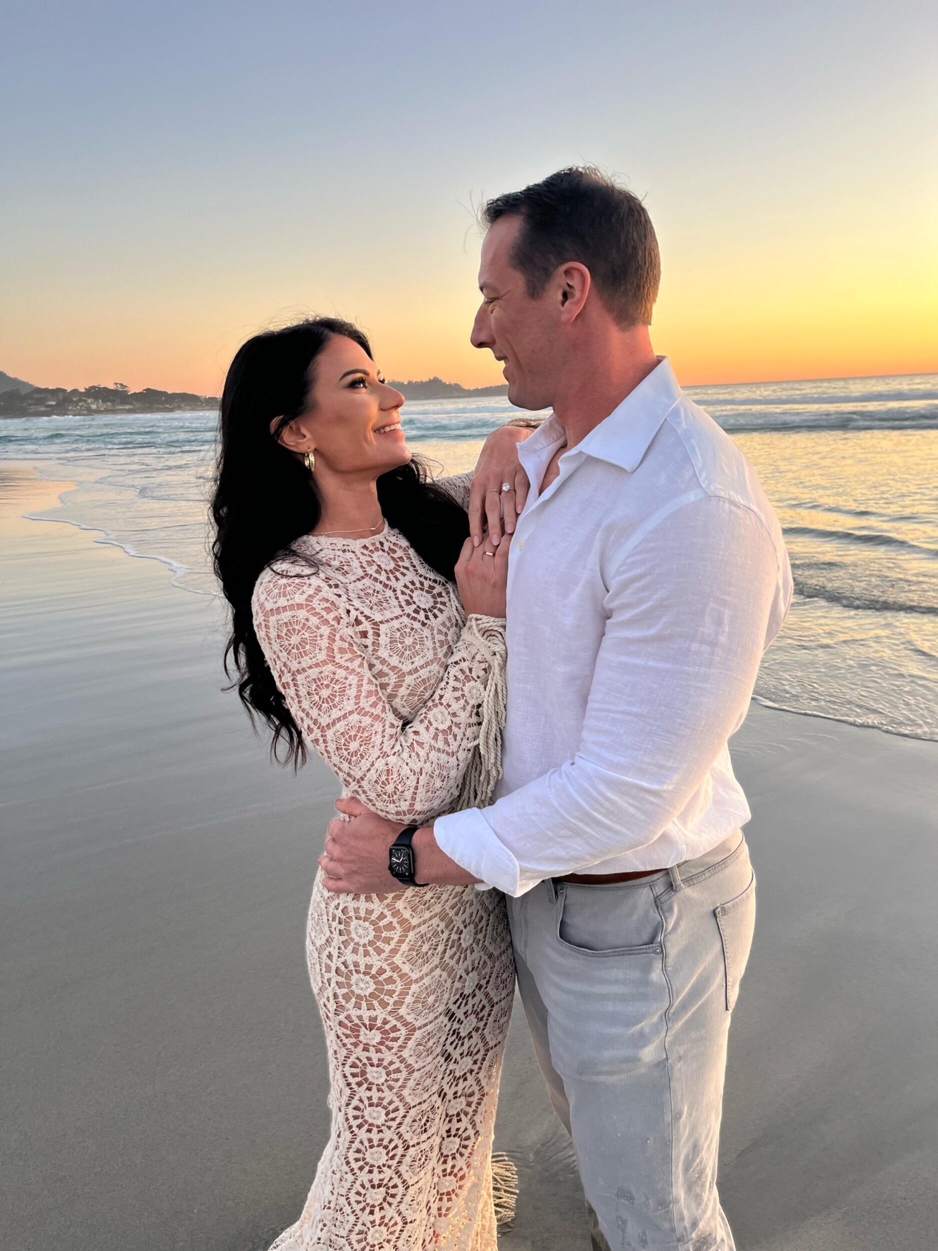 John + Jennifer get engaged at Carmel beach CA