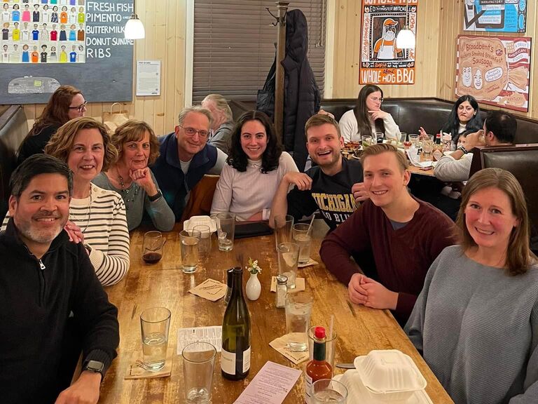 Shortly after we got engaged, our families convened in Ann Arbor to watch the 2022 Ohio State Game (and celebrate Thanksgiving/the engagement, incidentally). It was Alexa's family's first time in Michigan. Michigan Football triumphed 45-23 (you may remember "he's got a man WIIIDEE Open!!" or "Donovan Edwards... WOAH! Can they catch him, no! 85 yards!"). They'd beaten Ohio State 42-27 in the previous Game and would win the next Game 30-24. When we get married, Michigan Football will be the reigning National Champions. 