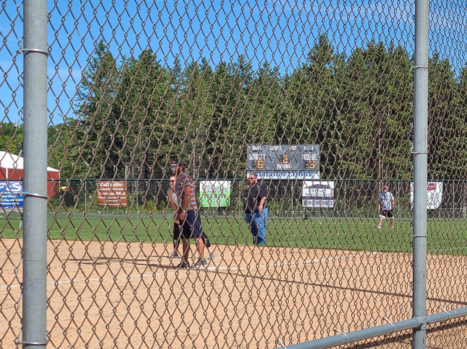 Amanda's first time meeting the Kohls family while in Door County for Lance's softball game.