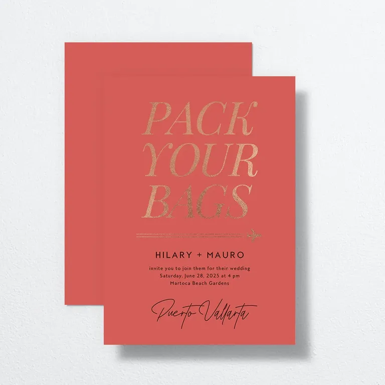 Orange gold wedding invitations from The Knot. taylor swift themed wedding 