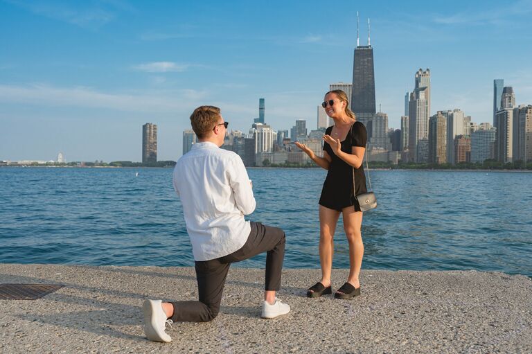 We got engaged in Chicago on a gorgeous evening, surrounded by amazing family and friends. It was truly the most magical day! 