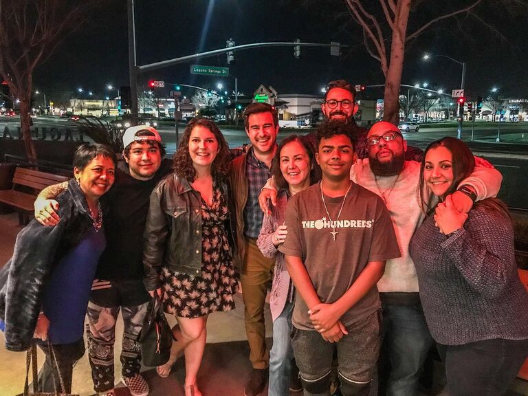 On the first trip to Sacramento as a couple, they gathered the whole fam for a dinner at BJ's!