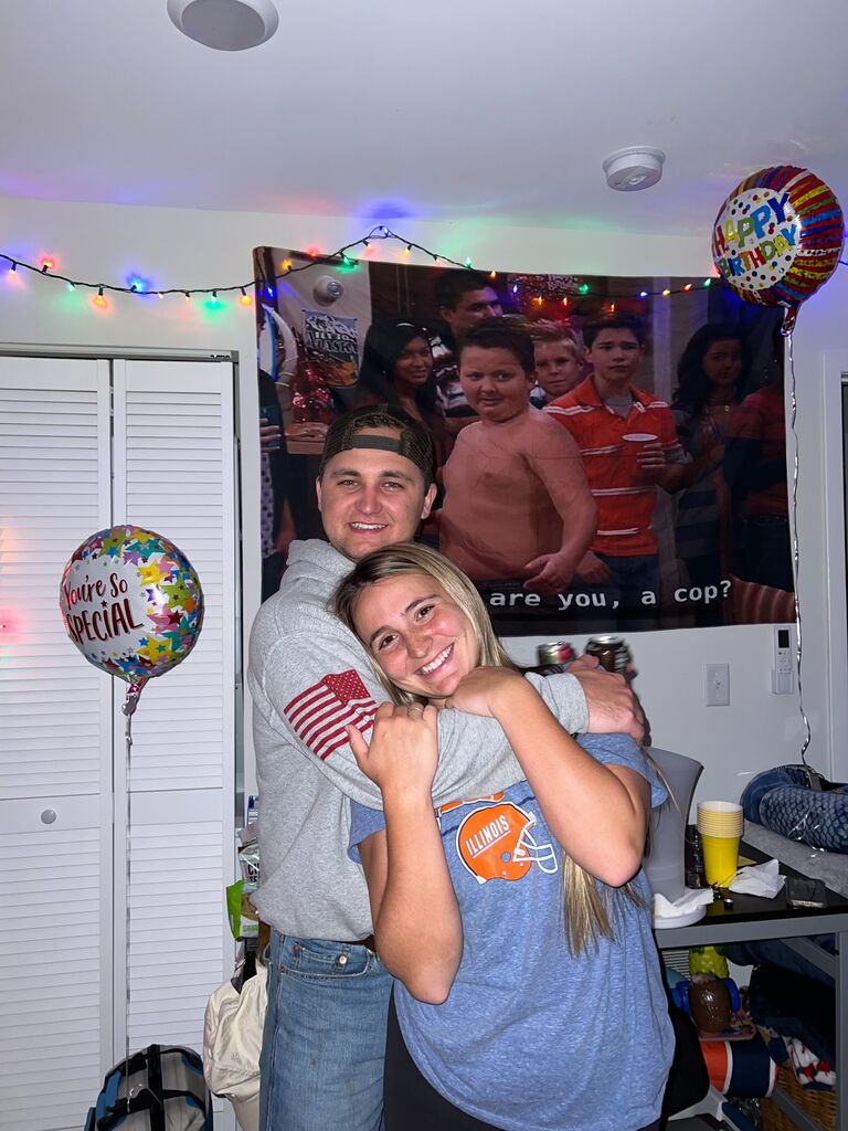 We celebrated Erik's golden birthday (23) with chips & dip, chocolate, and Goldschlager. (Yes like the one from Superbad)