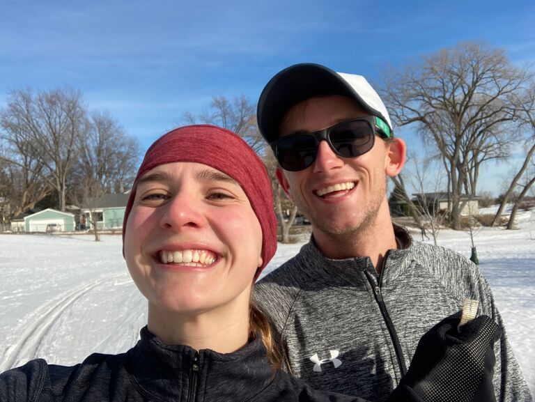 Trying out cross country skiing since we moved to Minnesota!