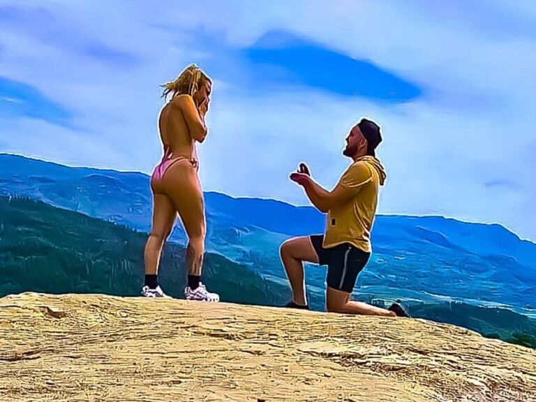 A year went by, going for a hike and a cold water swim at Watkins path, celebrating our anniversary doing what we love most, as I stood on the edge of the cliff I didn't know this day josh would ask me to marry him!