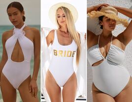 Three bridal swimsuits