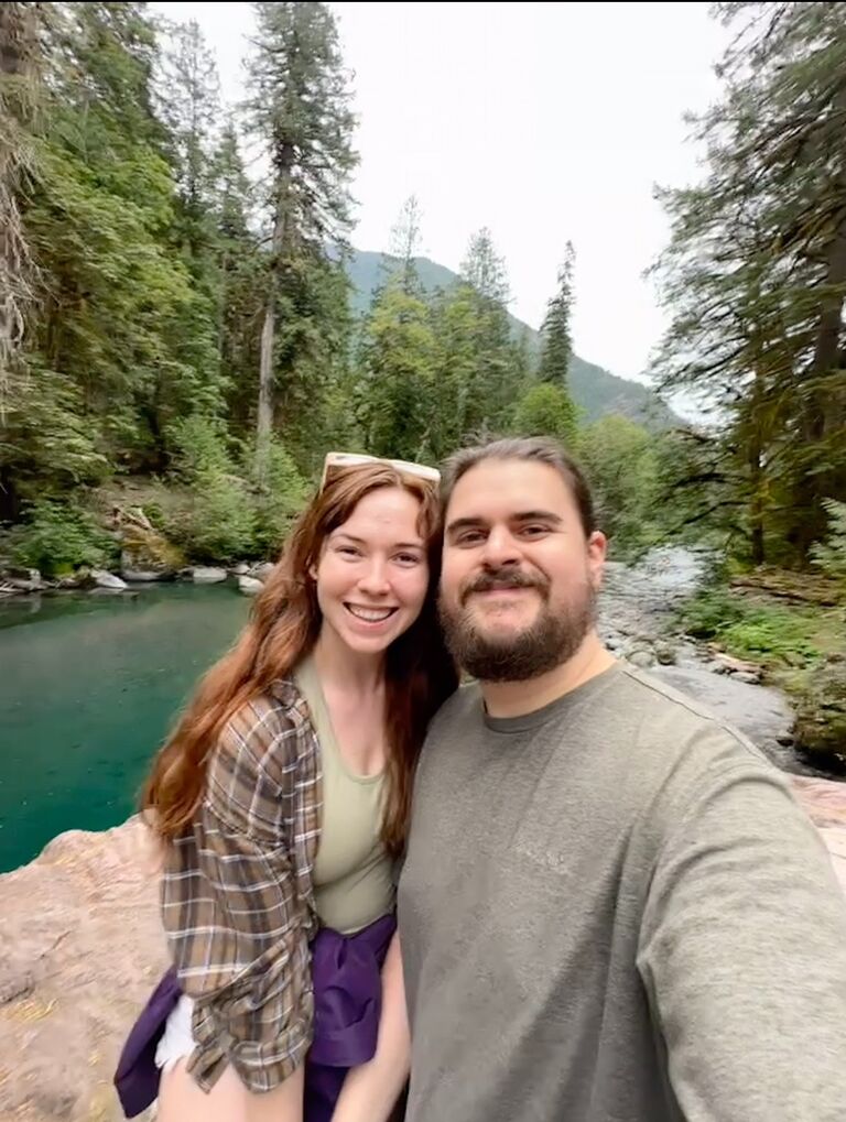 We moved to Washington to the first home we'll be in together as a married couple