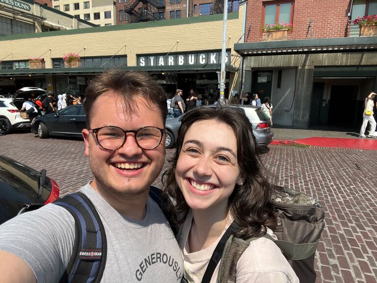The first Starbucks! This was our layover in Seattle on our way to Alaska for Caleb to preach a gospel meeting.