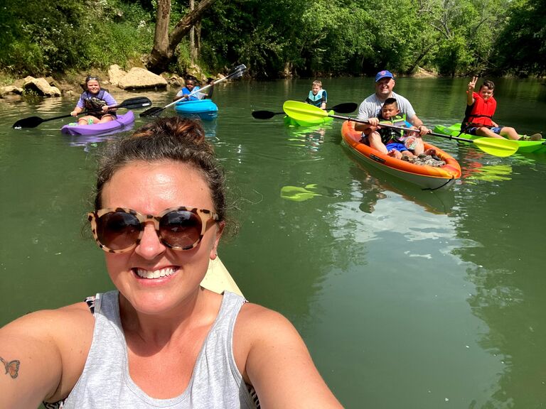 Our first paddle with all 6 of us on White Mills! 