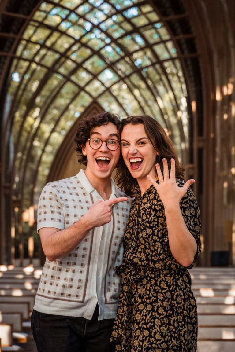 THE ENGAGEMENT: 2024 brought a lot of challenges and change. Chris spent his final semester abroad, and both Chris and Karis graduated, moved to NWA, and started new jobs. Once the dust had settled, Chris wasted no time in proposing -  she said yes!