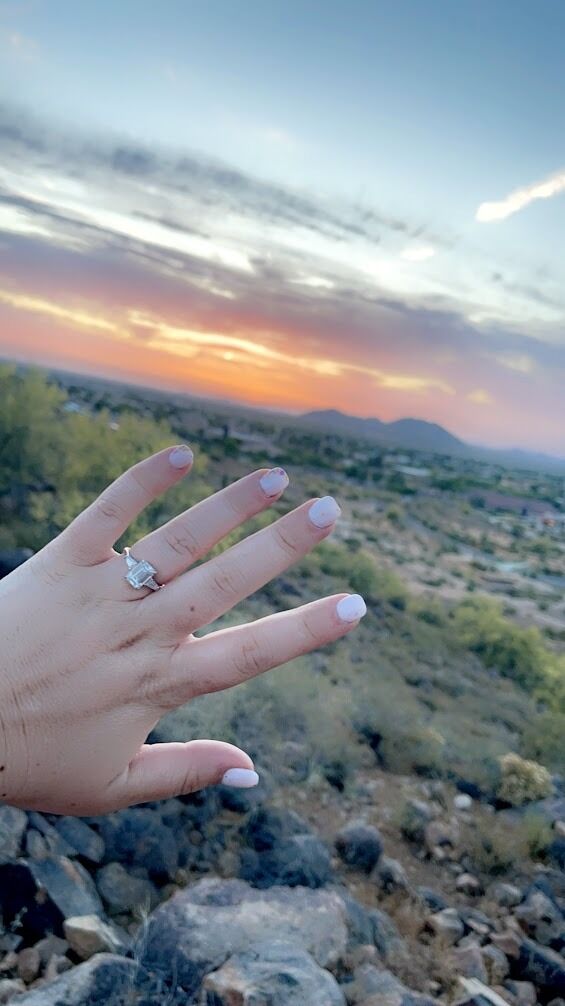 James popped the question while visiting my dad in Arizona