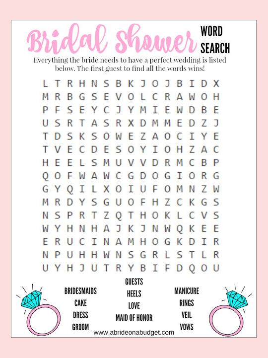 10 Printable Bridal Shower Games To DIY