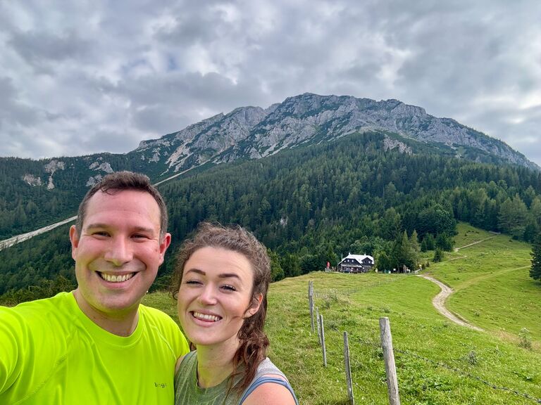 Schneeberg, Austria: Jerry and Katarina saw each other every day for the rest of what was supposed to be Katarina's month of remote work in Austria. During that time, they went on dates, like the hiking adventure pictured here in the Austrian Alps. It didn't take long for Katarina to realize that her time in Austria would last longer than a month. 