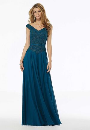 teal mother of the bride dress