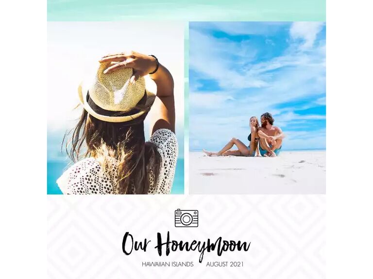 Honeymoon Gold White Photo Album, Travel Scrapbook for Couples, Hawaii  Photo Album, Travel Memory Book, Beach Wedding Photo Album 