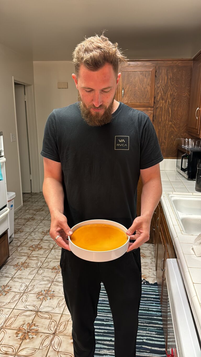 With Kathy being a kitchen goddess, she taught Derek how to make quesillo, a popular Venezuelan dessert (this whole time he thought it was flan). He proudly served this to his family on Easter. 