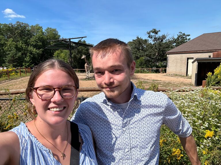 Seeing the giraffes at Como Zoo