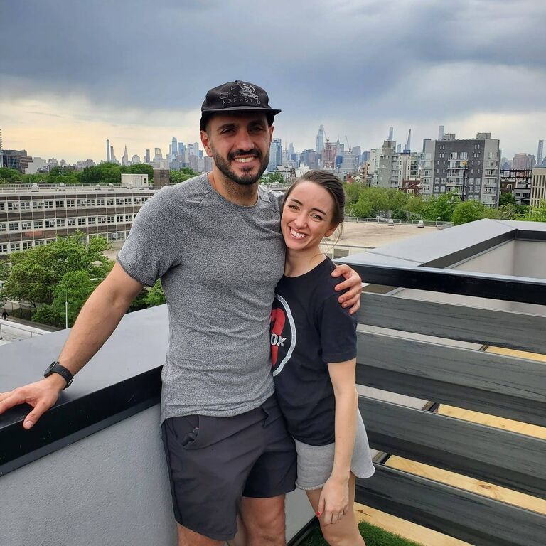 Moving in together in Greenpoint, Brooklyn! We don't recommend a five story walk-up though.