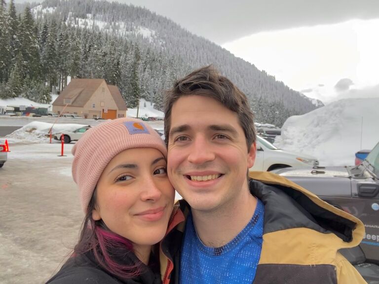We went snowboarding together for the first time!
