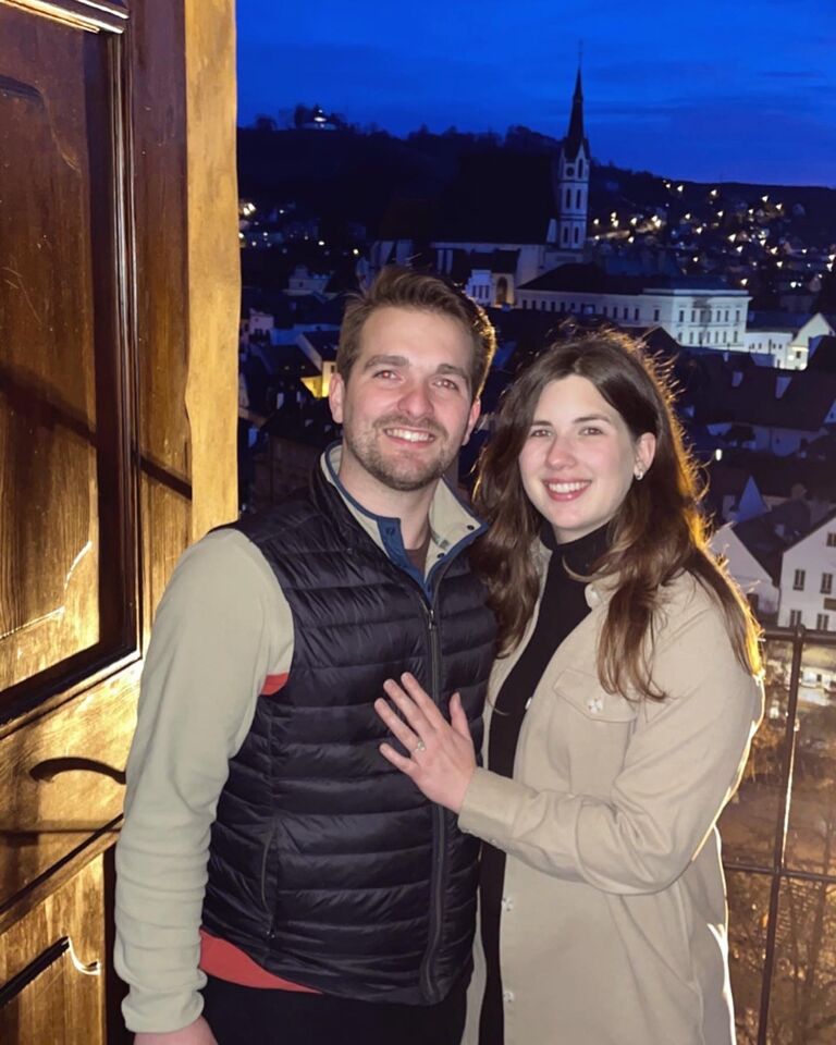 New Year's Eve engagement. Cesky Krumlov, Czech