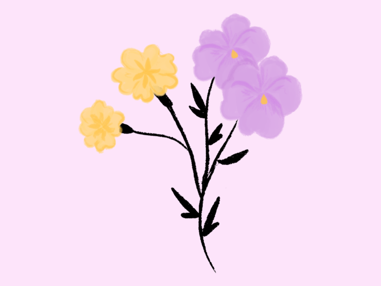 Primrose and violet February birth flower