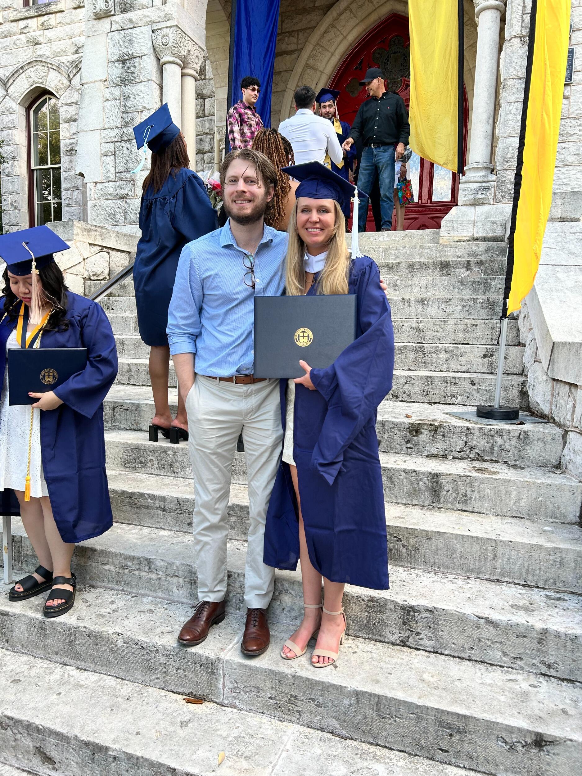 Beth graduated with her Master's in Counseling! After working for four years to earn this degree while working full-time, this was a huge milestone. Plus, having school out of the way means more time for wedding planning! ;)